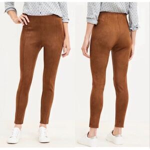 NWT Loft Brown Faux Suede Legging Dress Pants